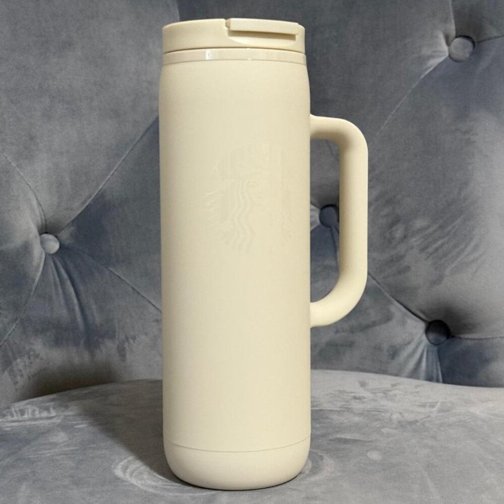 Starbucks 2025 Fall Halloween Matte White Soft Touch with Handle Tumbler, 20 Oz